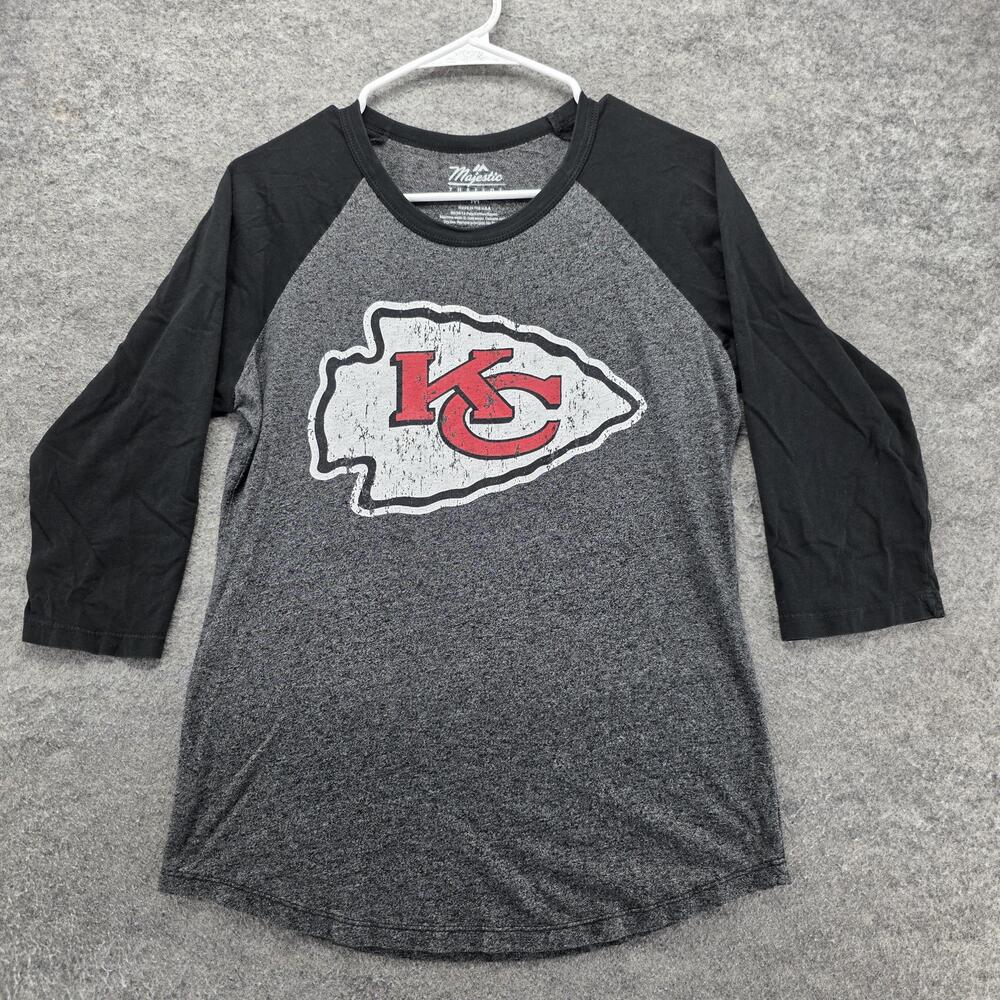 Kansas City Chiefs Shirt Mens M Gray NFL Football Mahomes 15 Majestic Threads